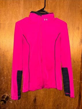 Under Armour Women's Hot Pink Full-Zip Utility Jacket with Black Panels